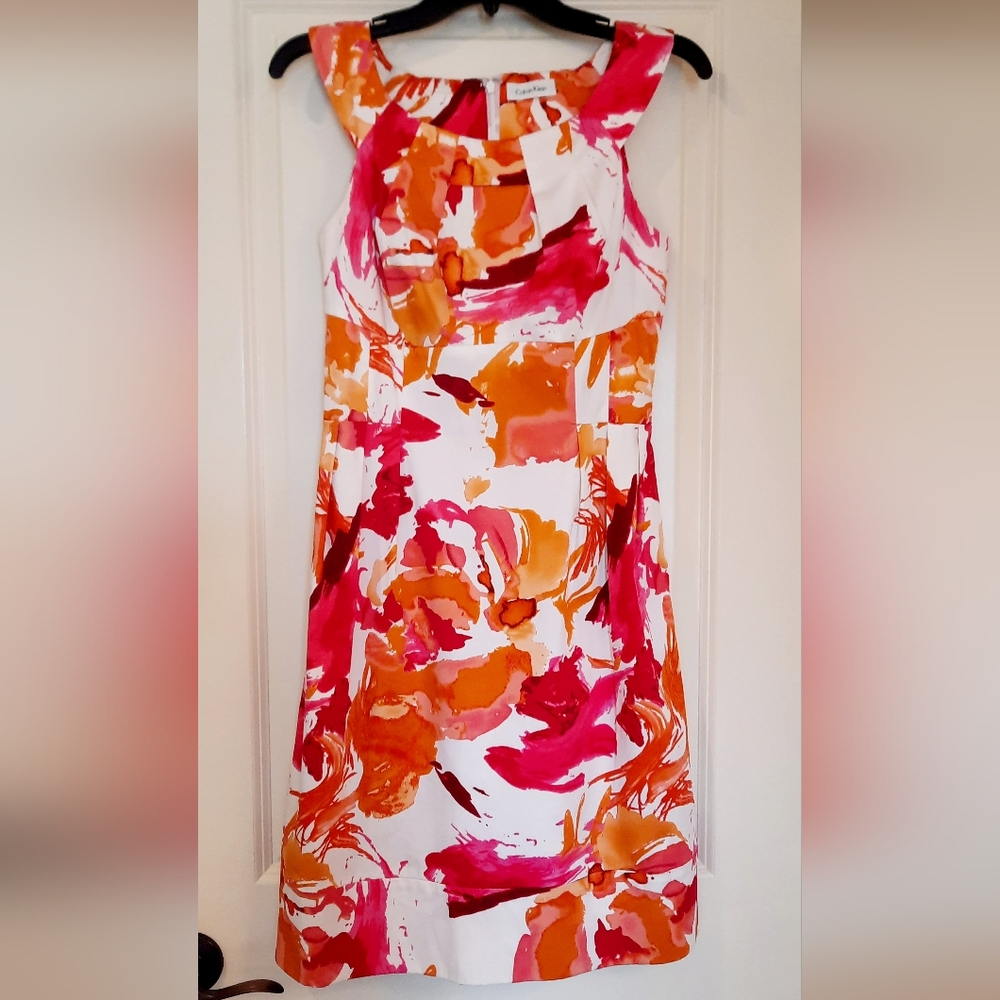 Calvin Klein Abstract Floral Print Dress - Picture 4 of 9